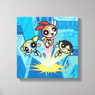Powerpuff Girls Launch Into The Air Canvas Print