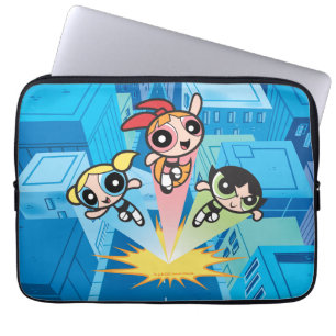 Powerpuff Girls Launch Into The Air Laptop Sleeve