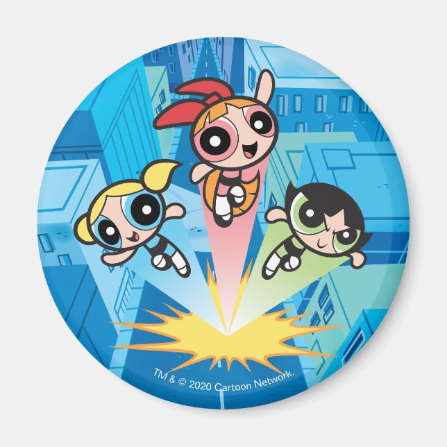 Powerpuff Girls Launch Into The Air Magnet (Front)