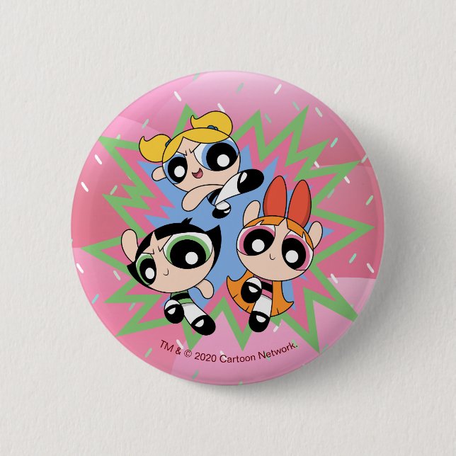 Powerpuff Girls Powfactor 6 Cm Round Badge (Front)