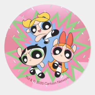 Powerpuff Girls Powfactor Classic Round Sticker