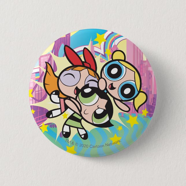 Powerpuff Girls Rule 6 Cm Round Badge (Front)