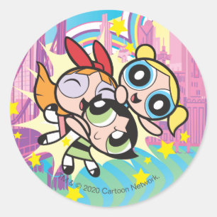 Powerpuff Girls Rule Classic Round Sticker