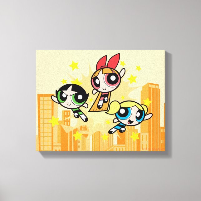 Powerpuff Girls Save The Day Canvas Print (Front)