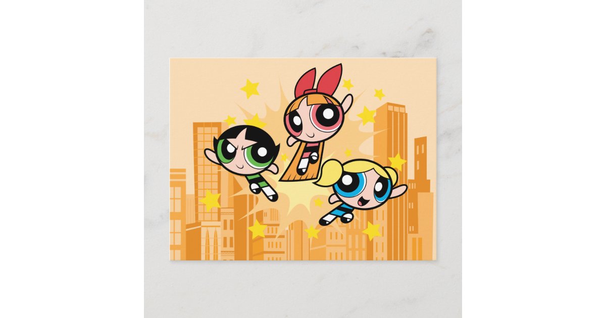 Powerpuff Girls Save The Day Invitation Postcard Zazzle