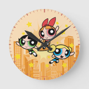 Powerpuff Girls Save The Day Round Clock