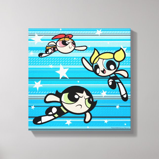 Powerpuff Girls Star Pattern Canvas Print (Front)