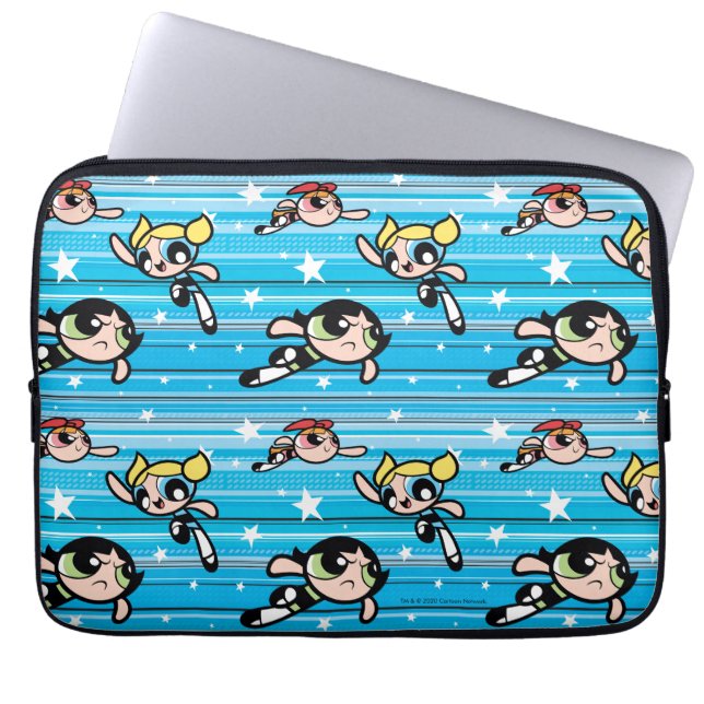 Powerpuff Girls Star Pattern Laptop Sleeve (Front)