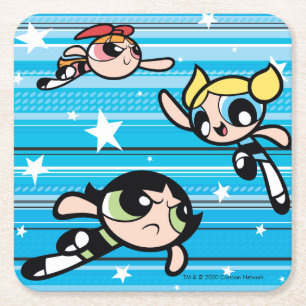 Powerpuff Girls Star Pattern Square Paper Coaster