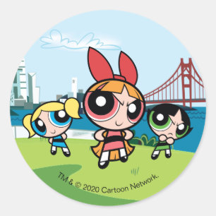 Powerpuff Girls Super Fierce Classic Round Sticker