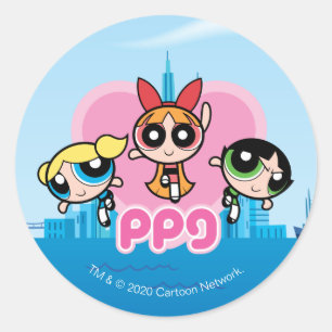 Powerpuff Girls Team Awesome Classic Round Sticker