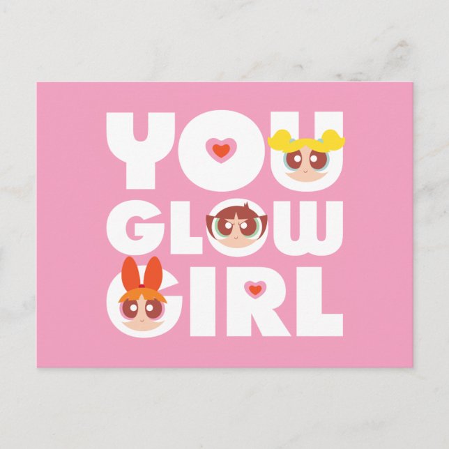 Powerpuff Girls: You Glow Girl Invitation Postcard (Front)