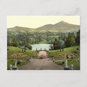 Powerscourt House Gardens c1900, Antique Ireland Postcard