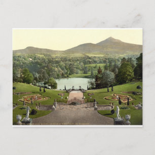 Powerscourt House Gardens c1900, Antique Ireland Postcard