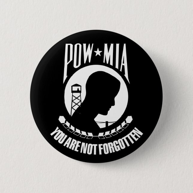 powmia 6 cm round badge (Front)