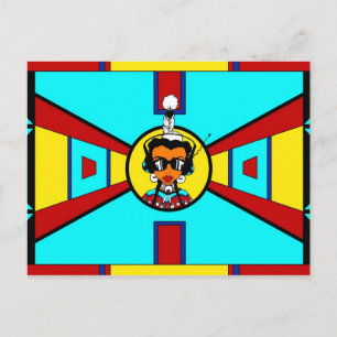 Powwow Girl - Beadwork Design Postcard