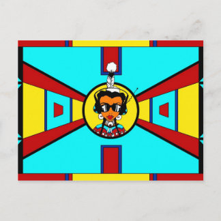 Powwow Girl - Beadwork Design Postcard