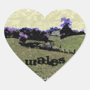 Powys Doodle Heart Sticker
