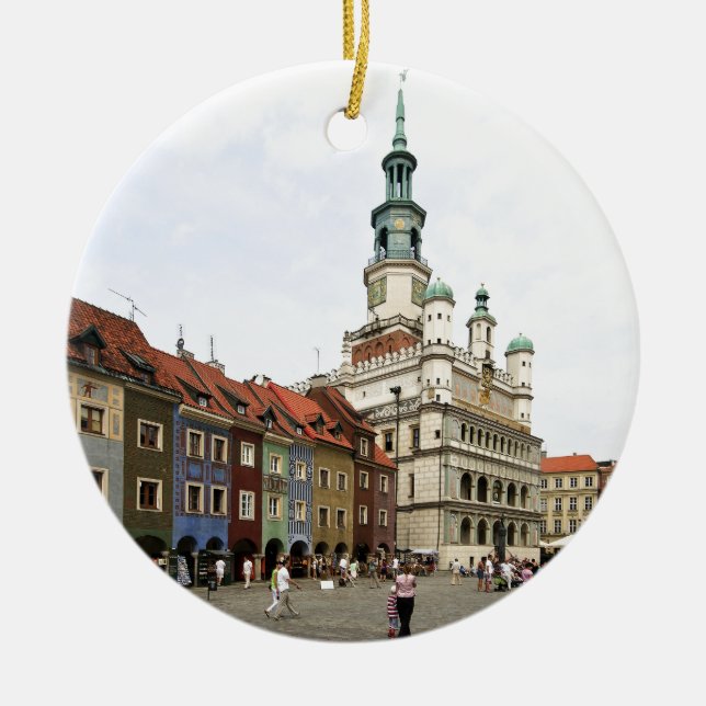 Poznań, Poland Ceramic Tree Decoration (Front)