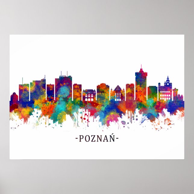 Poznan Poland Skyline Poster (Front)