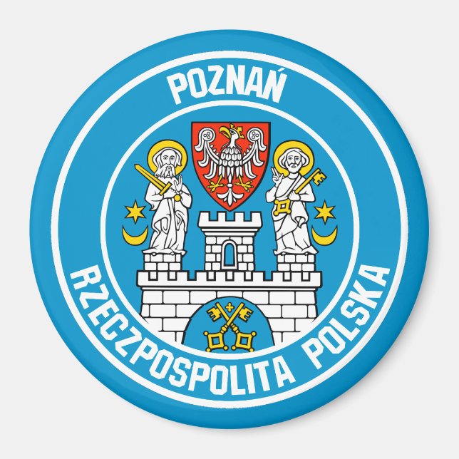 Poznań Round Emblem Magnet (Front)
