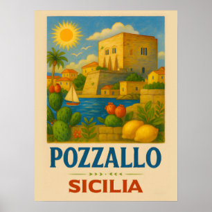 Pozzallo Sicilia featuring La Torre Cabrera Poster