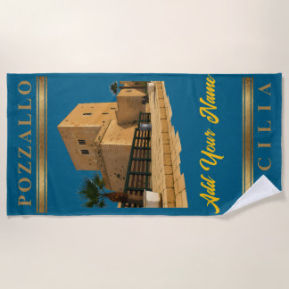 Pozzallo Sicilia Torre Cabrera Beach Towel