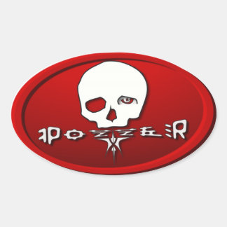 Pozzer Red Oval Sticker