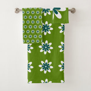 PP 338: Retro 70s Colour Flowers: 2 of 3 Bath Towel Set