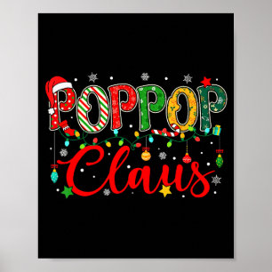 Pp Claus Christmas Lights Pajama Family Matching M Poster