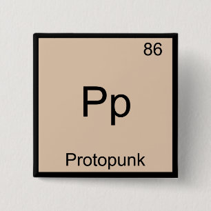 Pp - Proto Punk Funny Chemistry Element Symbol Tee 15 Cm Square Badge