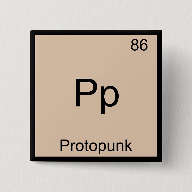Pp - Proto Punk Funny Chemistry Element Symbol Tee 15 Cm Square Badge (Front)