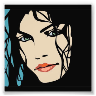 PPA0156 BLACK HAIR BEAUTY SALON SPA FASHION STYLE PHOTO PRINT