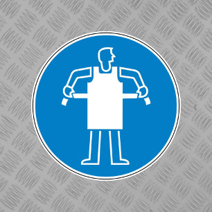 PPE Use Protective Apron Hazard Symbol Label