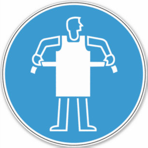 PPE Use Protective Apron Hazard Symbol Label