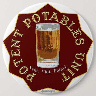 PPU (Potent Potables Unit) (red) 6 Cm Round Badge