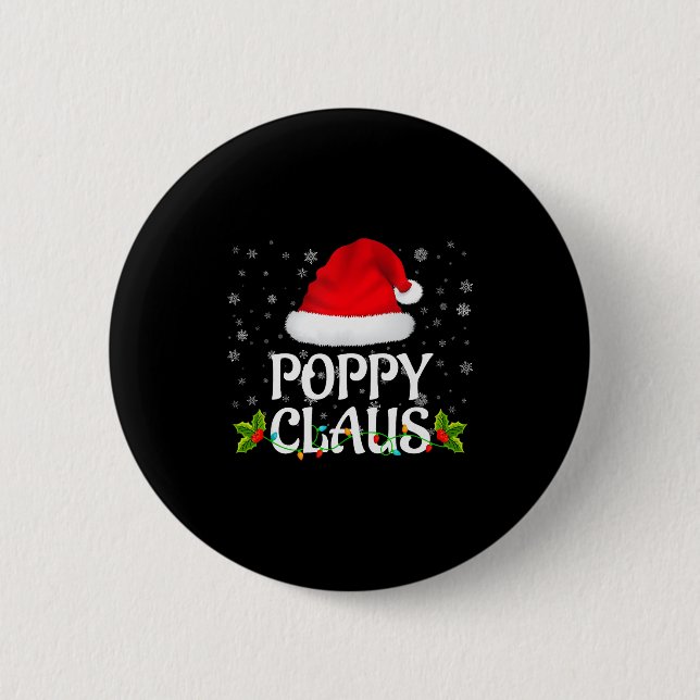 Ppy Claus Christmas Lights Santa Pajama Family Mat 6 Cm Round Badge (Front)
