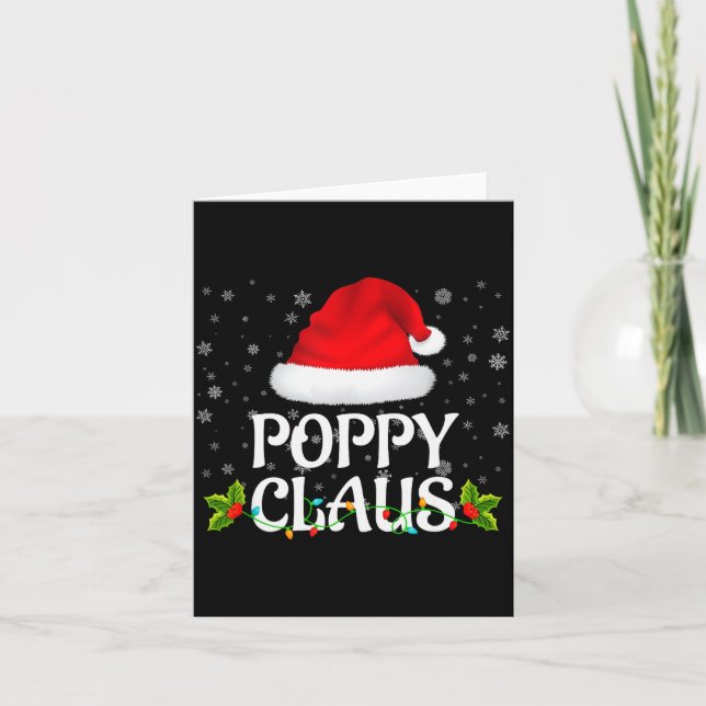 Ppy Claus Christmas Lights Santa Pajama Family Mat Card (Front)