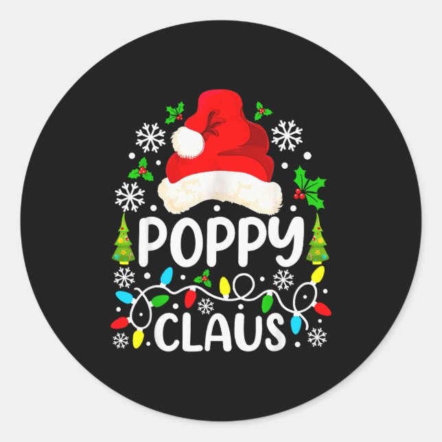 Ppy Claus Funny Christmas Family Matching  Classic Round Sticker (Front)