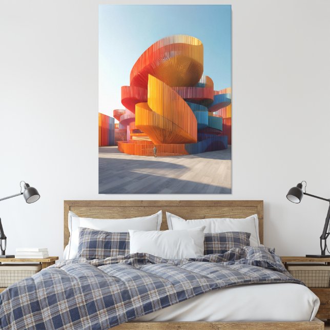 PR-O04. Ribbon Mirage Pavilion  Canvas Print (Insitu(Bedroom))