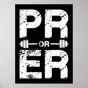 PR or ER - Funny Powerlifting, Weightlifting Poster