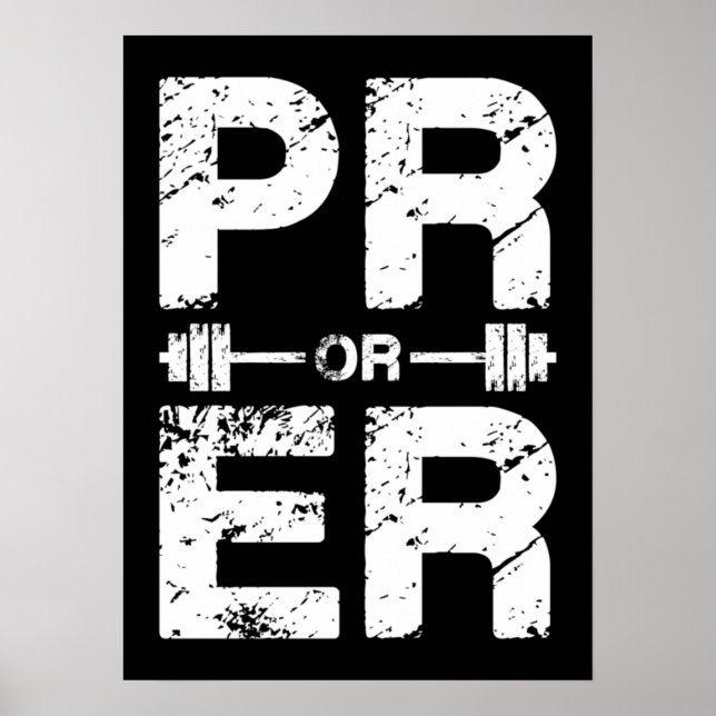 PR or ER - Funny Powerlifting, Weightlifting Poster (Front)