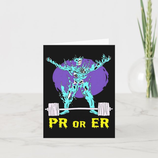 Pr Or Er Gym Weightlifting Bodybuilding Musclebuil Card (Front)