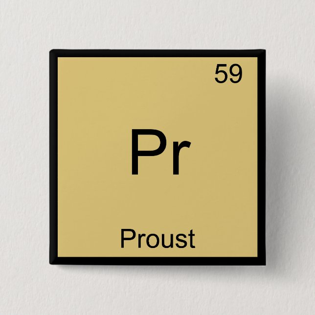 Pr - Proust Funny Chemistry Element Symbol T-Shirt 15 Cm Square Badge (Front)
