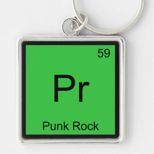 Pr - Punk Rock Funny Chemistry Element Symbol Tee Key Ring