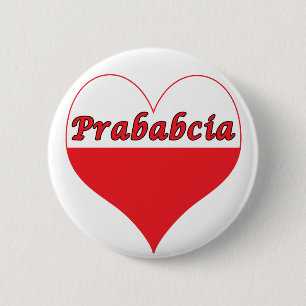 Prababcia Polish Heart 6 Cm Round Badge