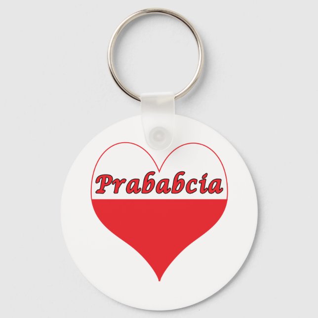 Prababcia Polish Heart Key Ring (Front)