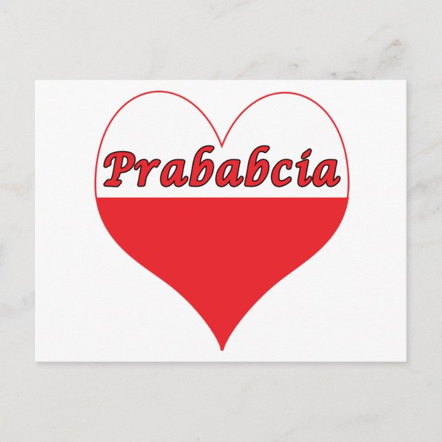 Prababcia Polish Heart Postcard (Front)