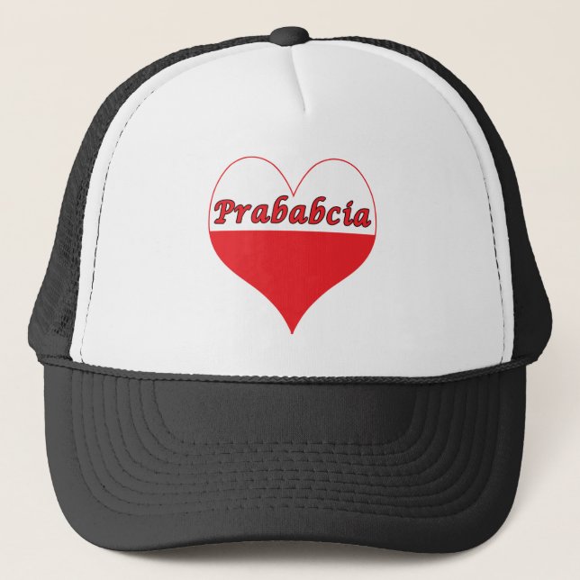 Prababcia Polish Heart Trucker Hat (Front)