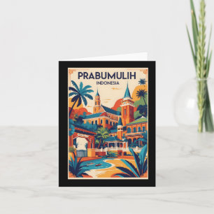 Prabumulih Indonesia Vintage Travel Tourism Sticke Card